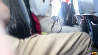 Public Cock Flashing in Airplane - I Brought Stranger to Cum in Two Minutes