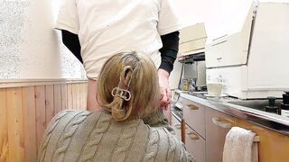 Lustful for a married woman cooking in the kitchen and vaginal cum shot in standing back Danger day married woman MAH love affair (21)