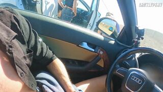 PARKING LOT BITCHES: two fit ladies show me their perfect bodies and let me cum for them
