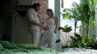 Intimate couple moments and shared pleasure
