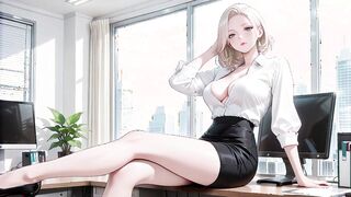 Office Lady in White Shirt Performs Deepthroat and Cowgirl