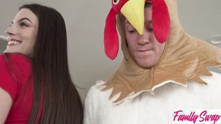 Cosplay Orgy With Double Blowjobs And Creampie