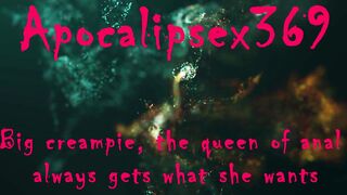 Queen of anal receives desired creampie