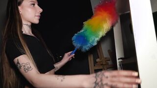 Maid Bent Over and Fucked Hard During Cleaning