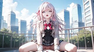 Anal pleasure and foot play in animated scene