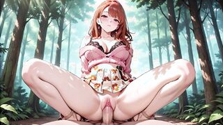 Anime Redhead in Passionate Forest Encounter