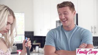 Naked Cleaning Leads to Orgy and Creampie