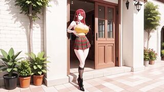 Schoolgirl creampie under open sky
