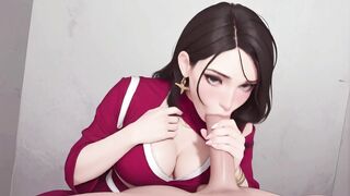 Anime Girl in Maroon Bodysuit