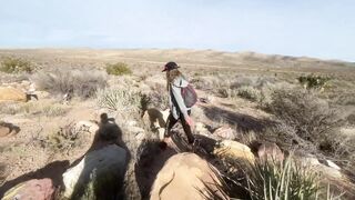 Desert Outdoor Deepthroat Blowjob Creampie