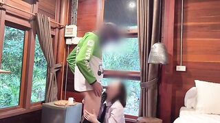 Student fucks rider outside in public