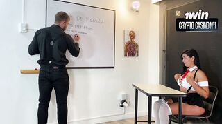 Student receives private lesson from teacher