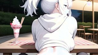 Silver Hair Bedroom Scene