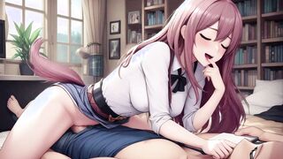 School uniform titfuck with creampie