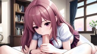 Adult Content: Pink Hair, Uniform, Spread Legs