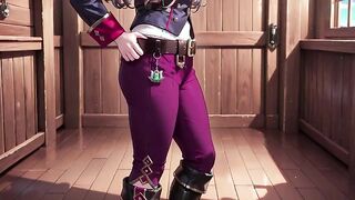 Silver-Haired Pirate in Sunlit Cabin