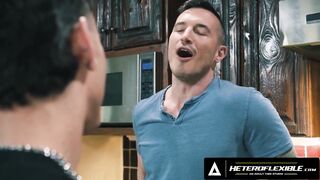 Stud comforts stepdad before intimate encounter