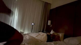 Stepdad has morning wood from sharing same bed as stepdaughter and seduces and grinds and fucks her pussy until they cum together