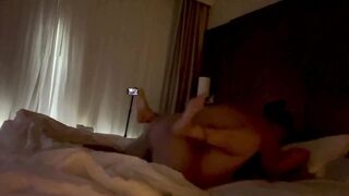 Stepdad has morning wood from sharing same bed as stepdaughter and seduces and grinds and fucks her pussy until they cum together