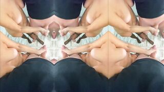 Femboy fuck my pussy and creampie .