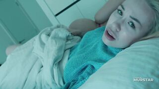 Taboo night in the shared bed — stepson creams stepmom right in front of the stepdaughter