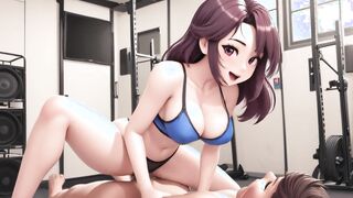 AI Generated - Big Tits Purple Hair Workout Titfuck Cumshot Hardcore