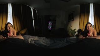 Natural Petite Brunette Teen with a Big Butt Enjoys a Private Session with a Giant Cock in VR
