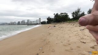 Babe Can I Cum On Your Tits? - Public Cock Flashing On The Beach