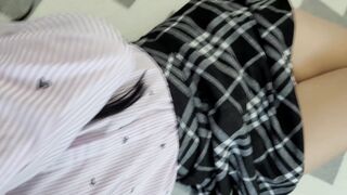 Schoolgirl's Pussy Filled with Cum