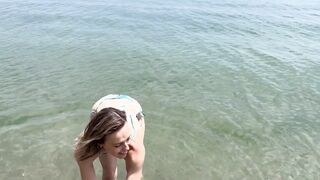 Wife Fucks Two Cocks on Public Beach in a Bikini / Unprotected Creampie and F...