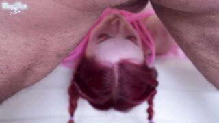 Rough Facefuck, Hard Sex and Facial with Submissive Redhead Beauty - Bondage