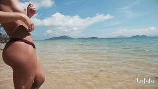 Lazy Sex on the Beach - Deepthroat and Creampie! Amateur Couple