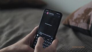 Beautiful Girl Texting Her Boyfriend Asking Him to Fuck Her Tight Wet Pussy -...