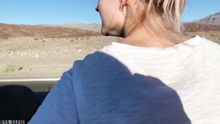 Public Teen Sex in the Convertible Car on a Way to Las Vegas