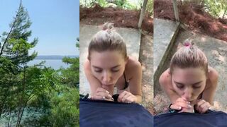 My First Public Blowjob - Almost Caught with Cum on My Face