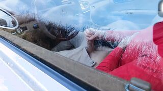 Public Jerking off in Car! Teen Caught Me and Help Me Out. 4k Ultra Hd.