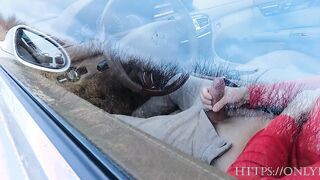 Public Jerking off in Car! Teen Caught Me and Help Me Out. 4k Ultra Hd.