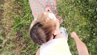 Outdoor POV Sex Amateur Couple in a Field - Big Ass in Pantyhose