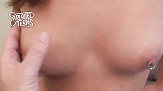5 Foot 6 Brunette Teen Deep Throats an 8 Inch Cock