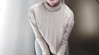 a Young Girl with Elastic Tits Checks Out Bras in the Fitting Room