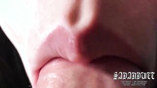 EXTREMELY CLOSE UP BLOWJOB, LOUD SUCKING ASMR SOUNDS & HUGE THROBBING C...