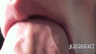EXTREMELY CLOSE UP BLOWJOB, LOUD SUCKING ASMR SOUNDS & HUGE THROBBING C...