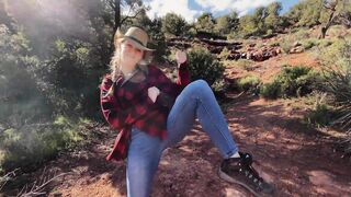Cowgirl rides Big Cock in the Mountains - Molly Pills - Adventure Porn POV