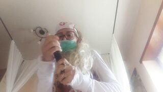 what a good nurse! she puts on all the suppository and not just that