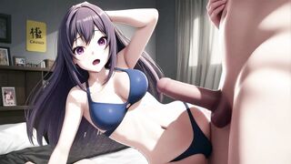 Purple Hair Hentai: Intense POV Action