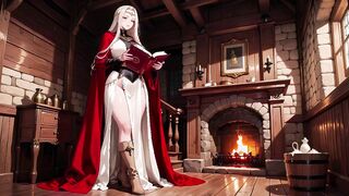 Languid reading in a gothic library