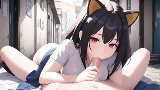 Athletic Catgirl in Hardcore Creampie Scene