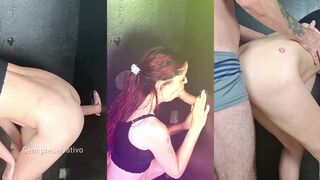 Wife receives unexpected creampie through glory hole