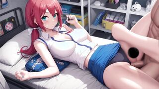 Redhead Receives Creampie in Storage Room
