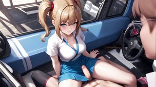 POV Titfuck and Creampie on Public Transport